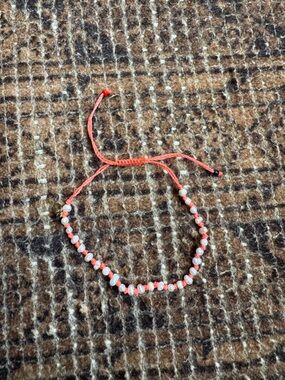 Clare V. Handmade Coral Bead Adjustable Bracelet